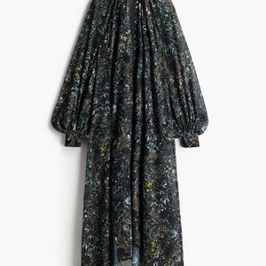 H&M Black Dress with Blue and Green Print